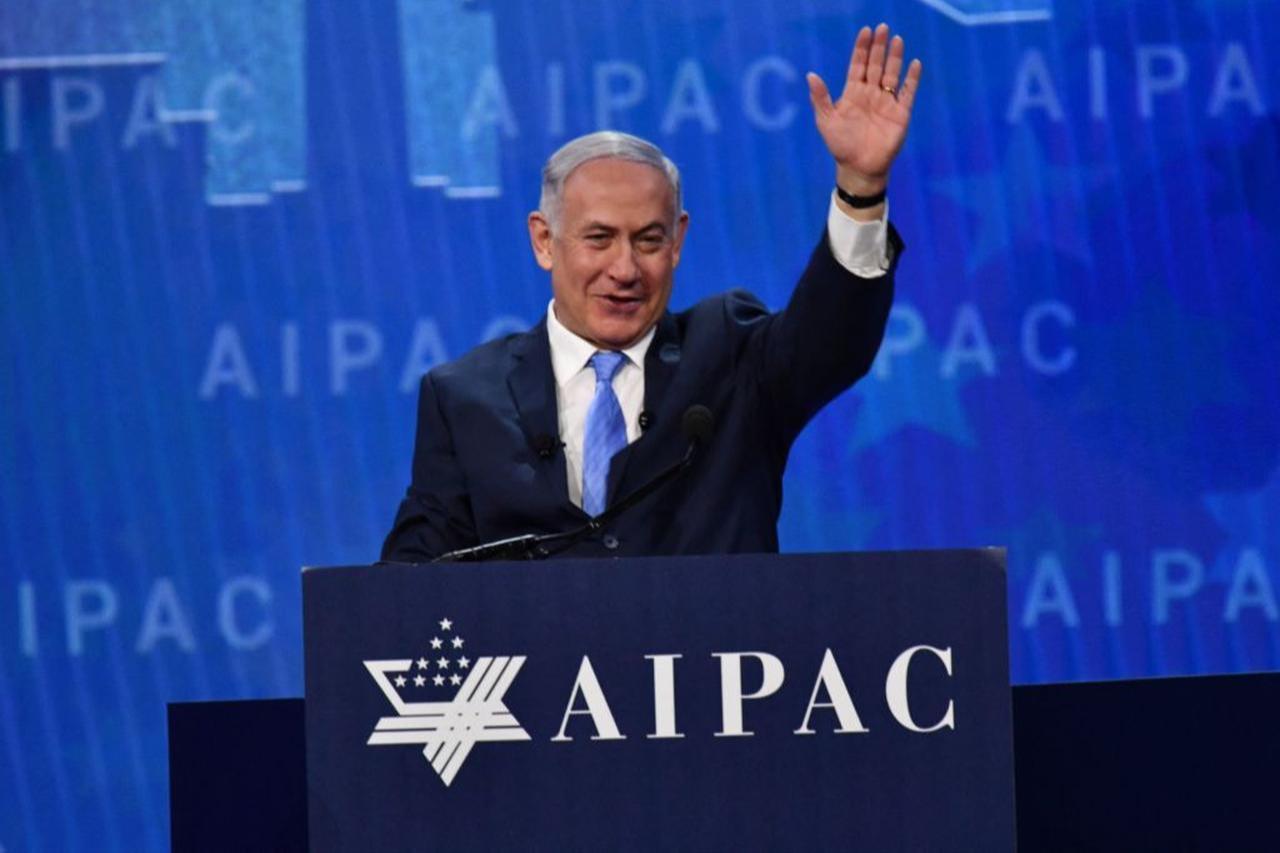 Israeli Prime Minister Benjamin Netanyahu attends the American Israel Public Affairs Committee (AIPAC) policy conference in Washington, DC, March 6, 2018. (AFP Photo)