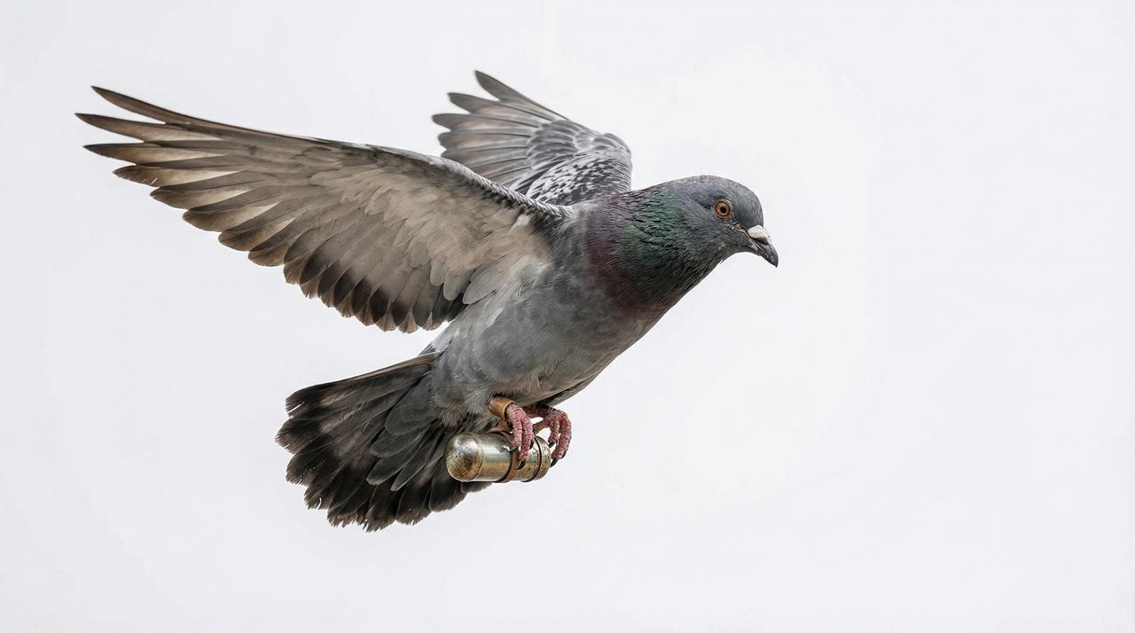 A pigeon spreads its wings while perched on a ledge (Adobe Stock Photo)