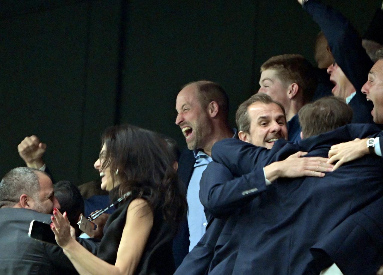 Prince William of Wales celebrates after Aston Villa's goal the UEFA Europa League final match between Freiburg and Aston Villa at Besiktas Park in Istanbul, Türkiye, on May 20, 2026. (AA Photo)