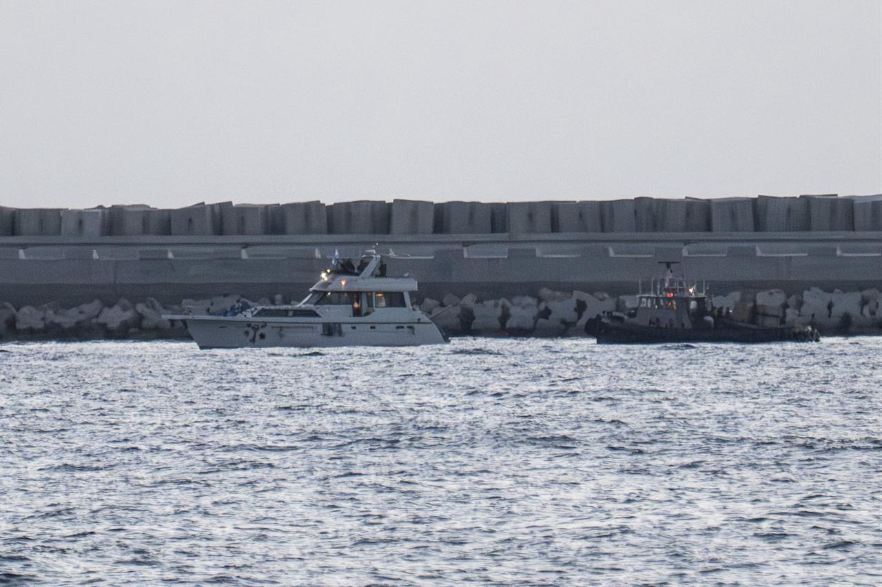 The Global Sumud Flotilla ships detained by Israel are brought to Ashdod Port in Ashdod, Israel, May 19, 2026. (AA Photo)