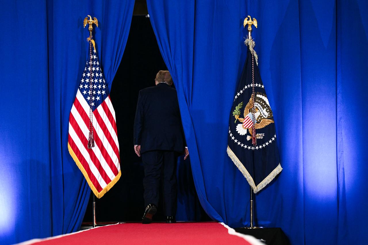 US President Donald Trump walks off the stage after speaking about the economy during an event at Rockland Community College Fieldhouse in Suffern, New York, on May 22, 2026. (AFP Photo)