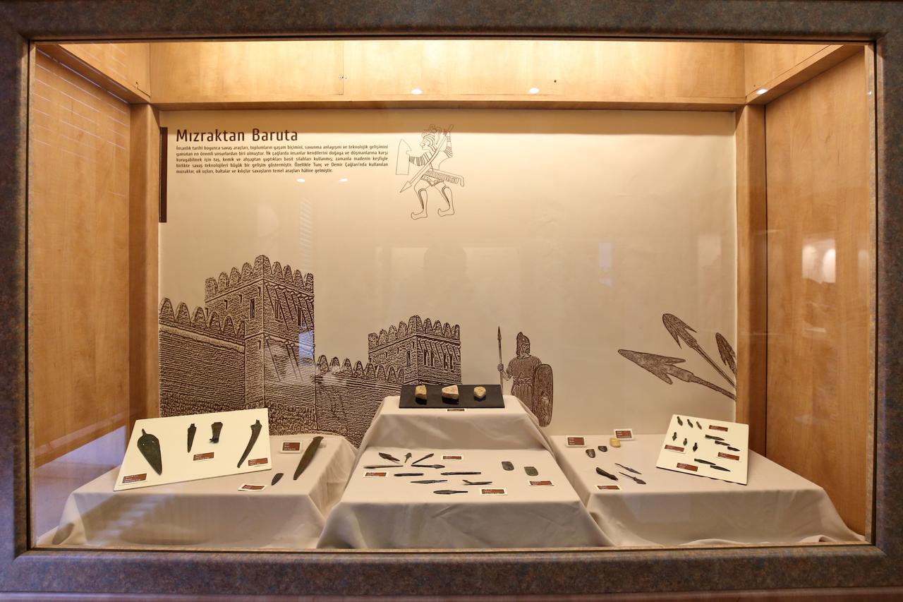 Artifacts are displayed as part of the “From Spear to Gunpowder” exhibition at Corum Museum in Corum, Türkiye, May 22, 2026. (AA Photo)