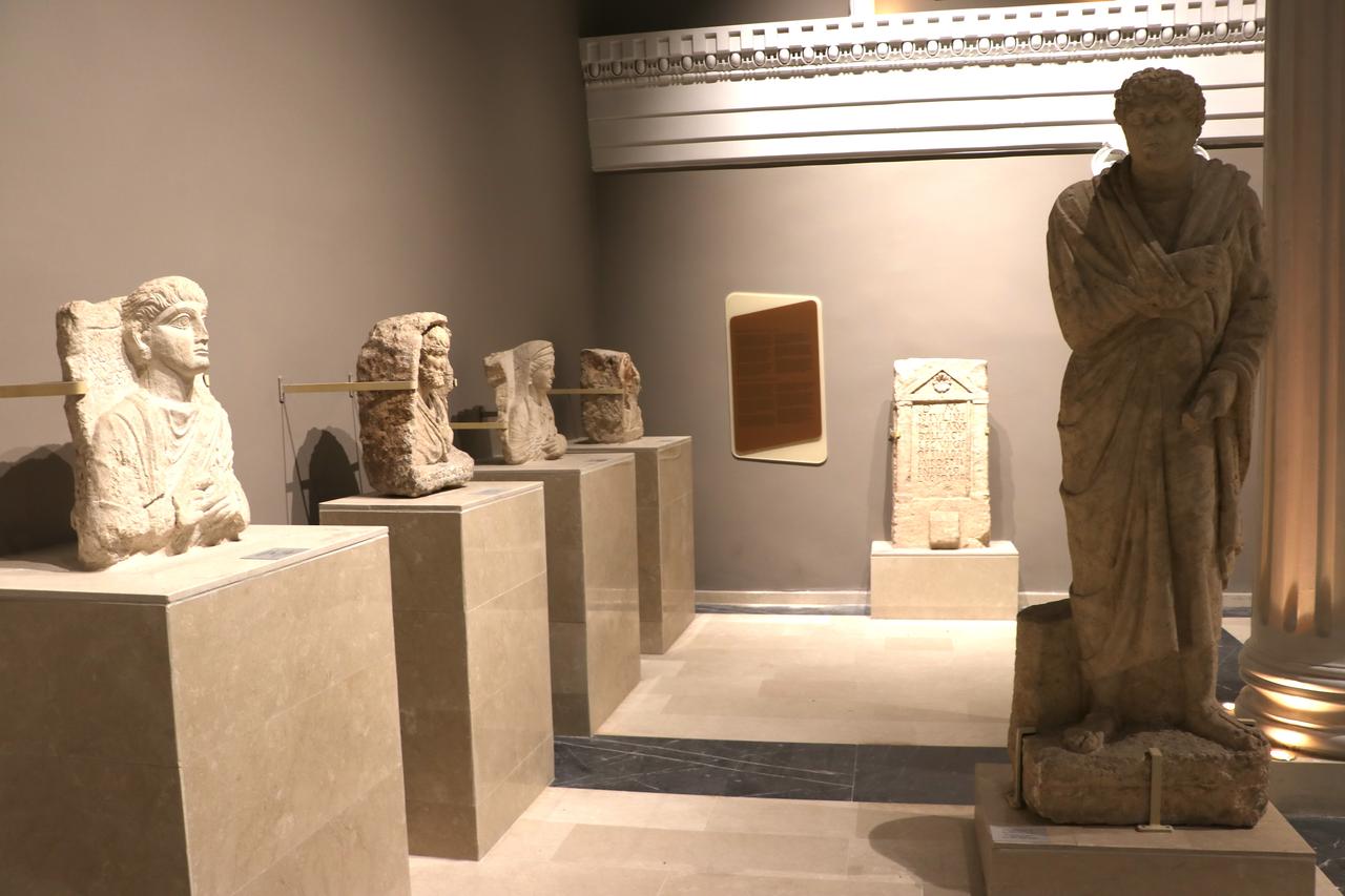 Sculptures and inscriptions are displayed inside Gaziantep Archaeology Museum, Gaziantep, Türkiye, May 22, 2026. (AA Photo)