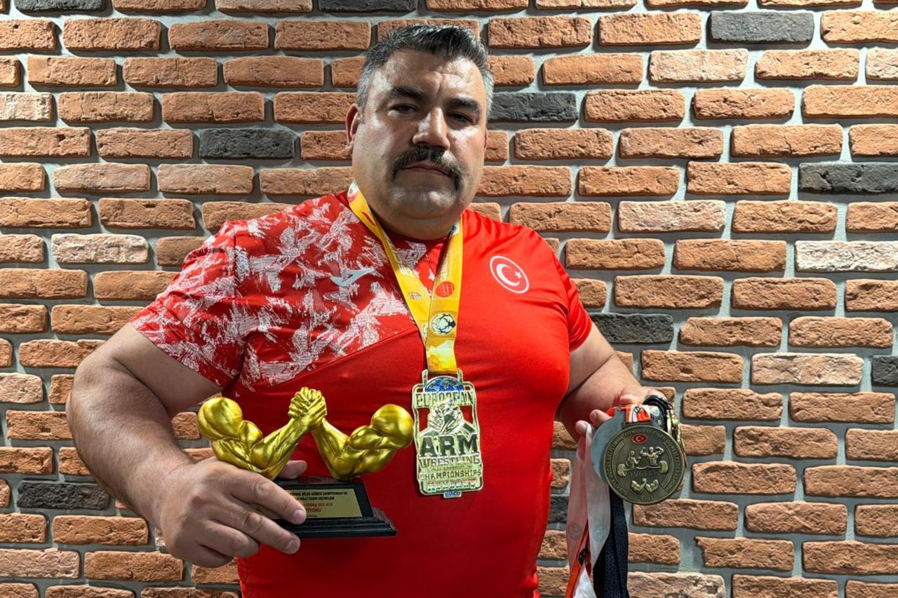 Konya athlete claims four titles, European arm wrestling crown