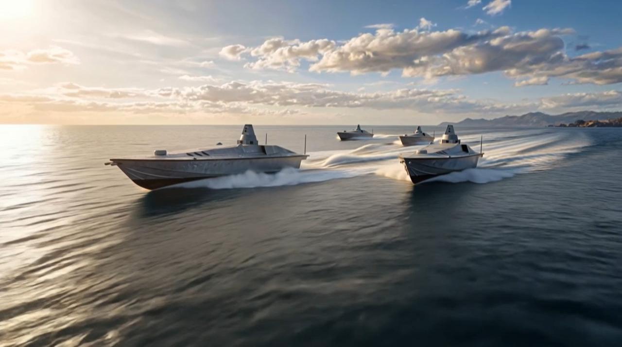 STM Defense Technologies' Yaktu kamikaze unmanned surface vehicle (KUSV). (AA Photo)