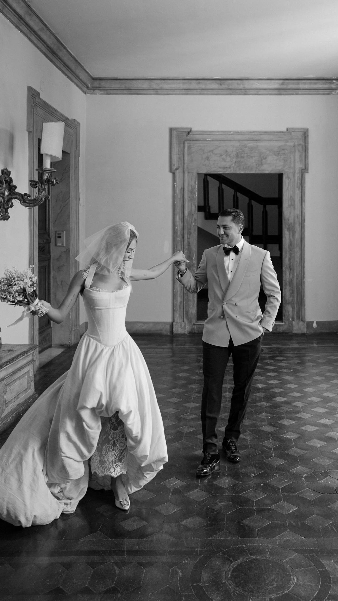 Cengiz Under and Bilge Yenigul are seen during their wedding day in Rome, Italy, May 24, 2026. (Photo via Instagram/@bilgeyenigul)