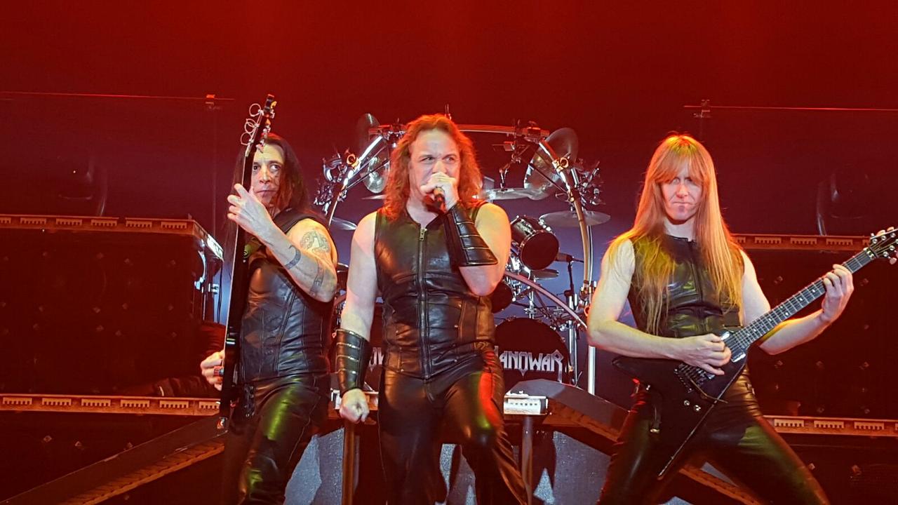 Joey DeMaio, Eric Adams and Karl Logan of Manowar live in Erfurt, Germany, January, 2016. (Photo via Wikimedia)
