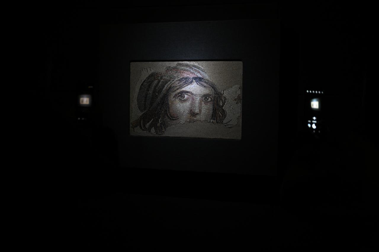 The "Gypsy Girl" mosaic at the Zeugma Mosaic Museum, Gaziantep, Türkiye, October 21, 2024. (AA Photo)