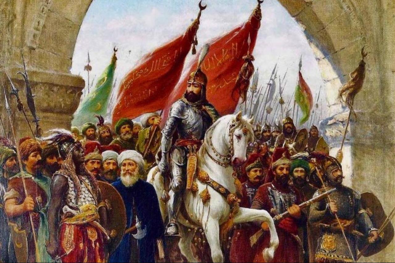 Sultan Mehmed II at the gates of Constantinople (Istanbul) painted in 1903 by the Italian painter Fausto Zonaro. (Photo via National Palaces Painting Museum of Istanbul)
