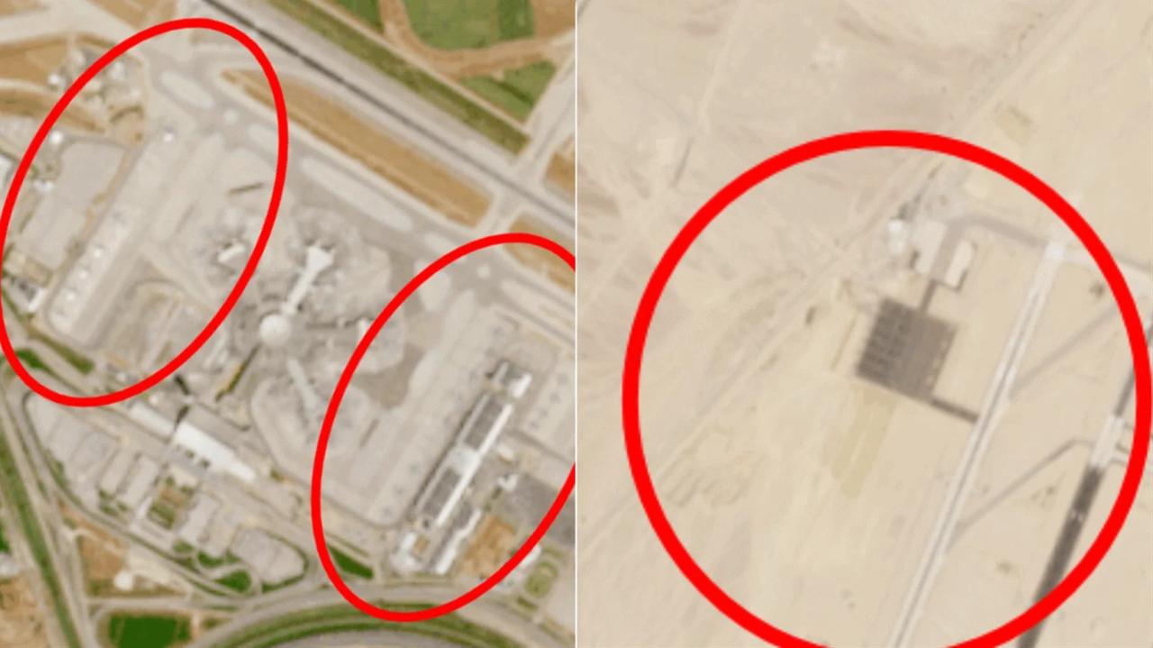 The satellite images show the deployment of U.S. F-22 fighter jets in Ovda Air Base in southern Israel, with dozens of refueling aircraft seen stationed at Ben Gurion and Ramon airports. (Photo via kan.org.il)