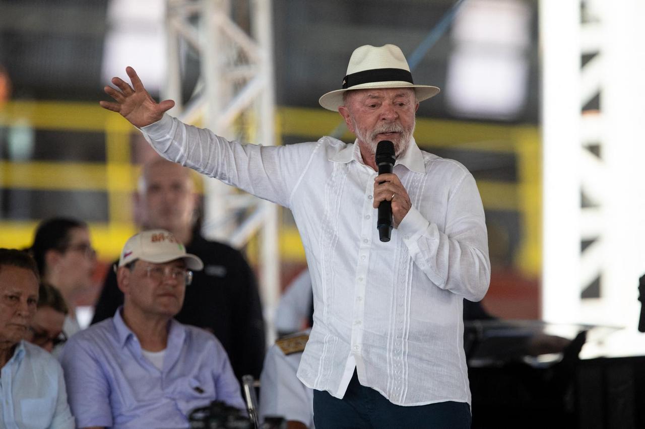 Brazil's President Luiz Inacio Lula da Silva delivering a speech during a ceremony in Iranduba, Amazonas state, Brazil, May 27, 2026. (AFP Photo)