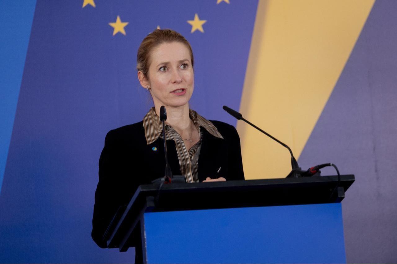EU High Representative and Vice-President for Foreign Affairs and Security Policy Kaja Kallas and Ukraine's Foreign Minister (not seen) attend a press conference in Kyiv, Ukraine, March 31, 2026. (AFP Photo)
