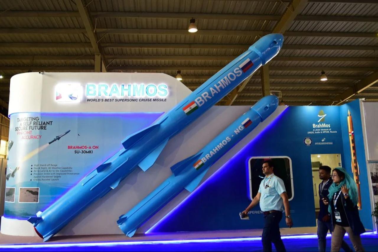 Brahmos supersonic cruise missiles on display in India, date and time undisclosed. (AFP Photo)