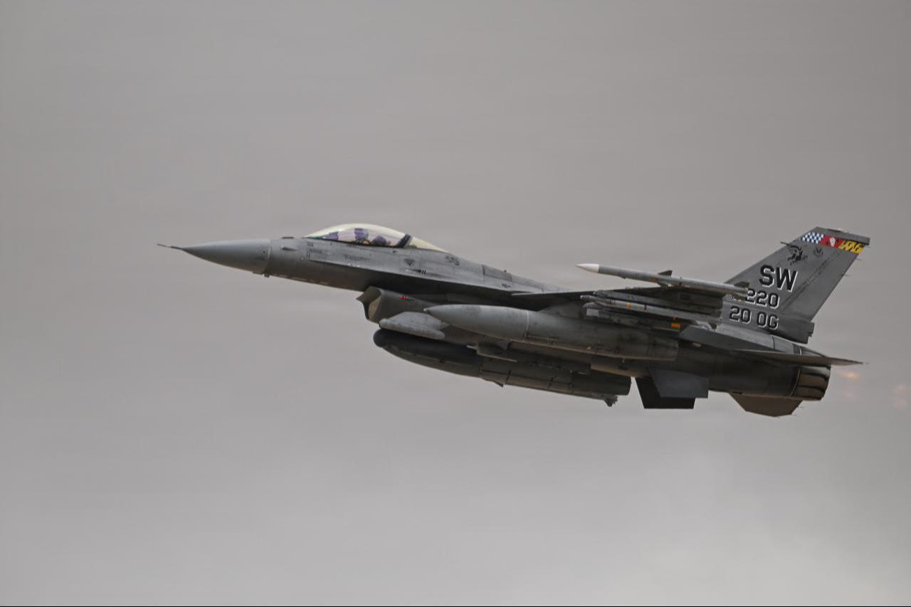 A U.S. Air Force F-16 Fighting Falcon takes off in the U.S. Central Command area of responsibility, May 21, 2026. (Photo via U.S. Air Force)