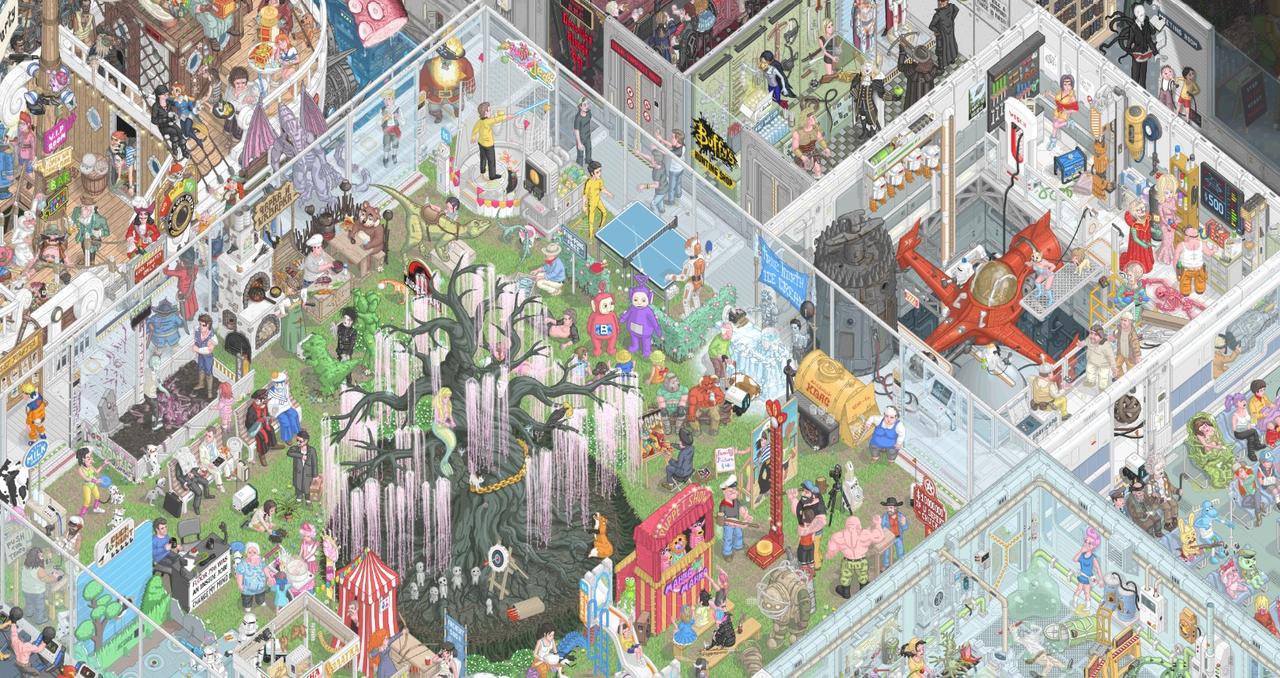 The Floor796 online pixel-art project is shown on its website in a screenshot. (Screenshot via Floor796)