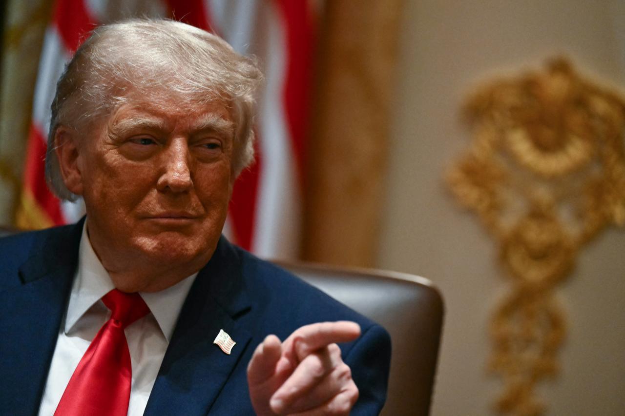 US President Donald Trump reacts during a cabinet meeting in the Cabinet Room of the White House in Washington, DC, May 27, 2026. (AFP Photo)