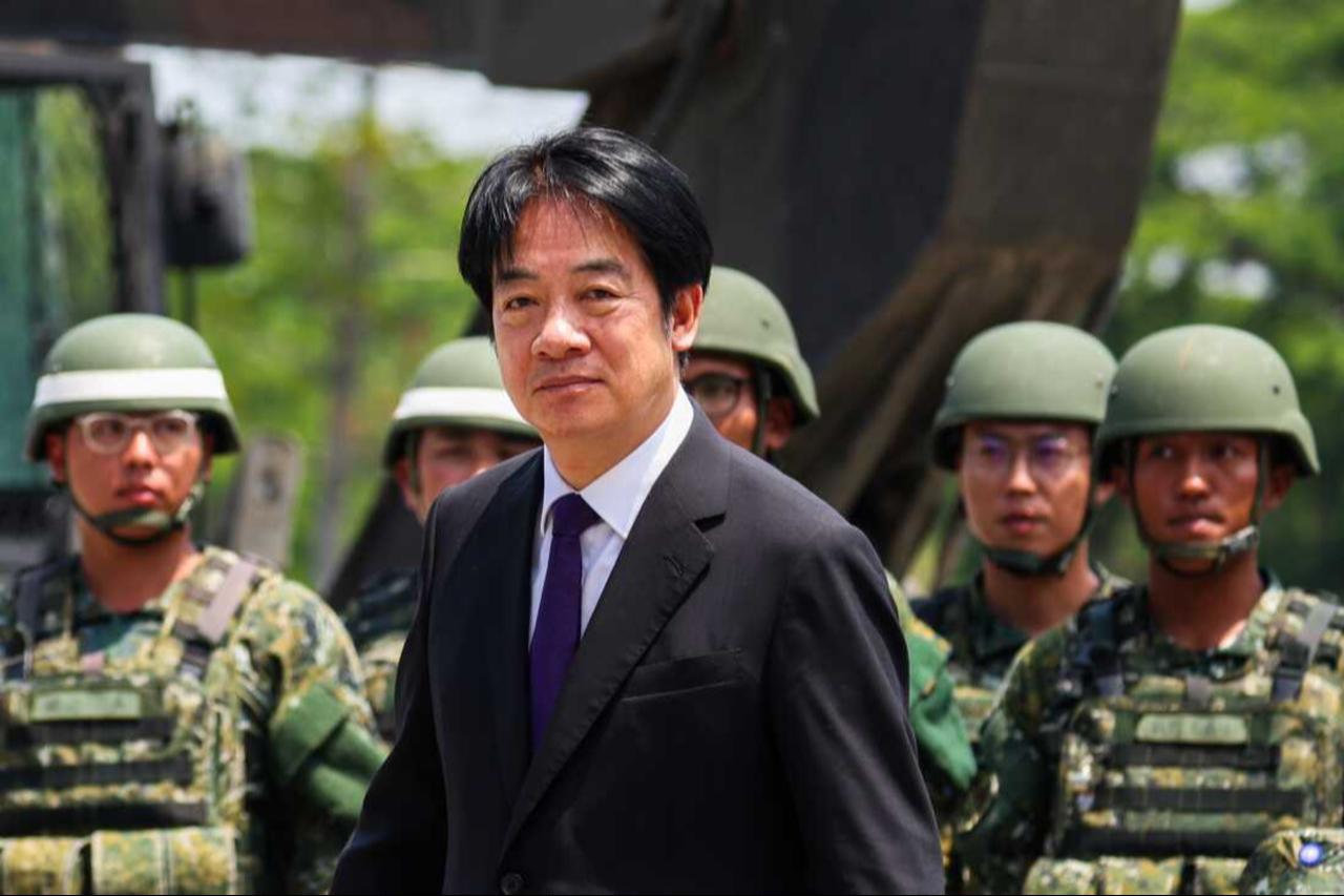 Taiwanese President William Lai (Lai Ching-te) visits a military base, in Kaohsiung, Taiwan, May 16, 2025. (AA Photo)