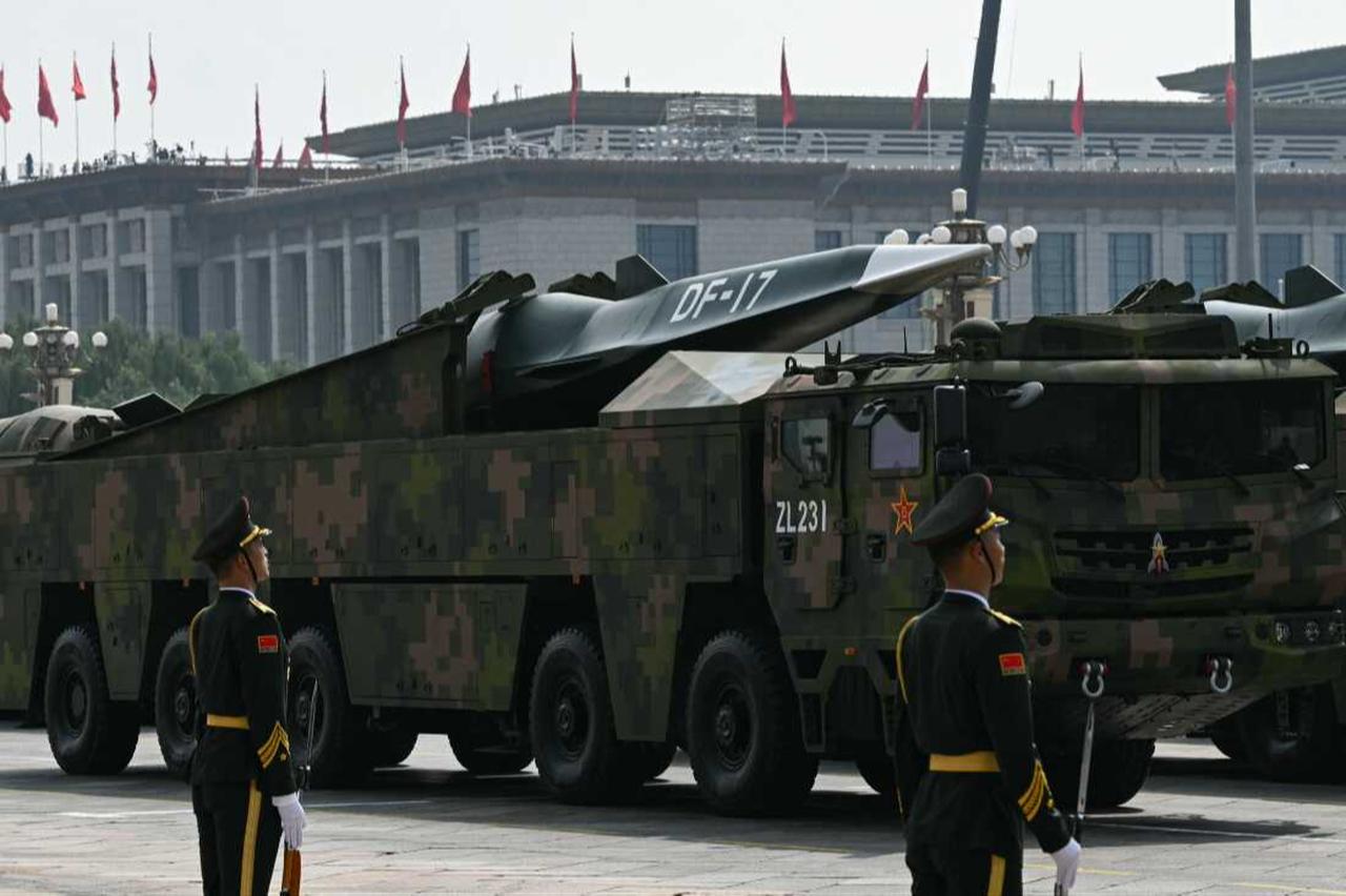 A DF-17 road-mobile medium-range ballistic missile is seen during a military parade marking the 80th anniversary of victory over Japan and the end of World War II, in Beijing's Tiananmen Square, Sept. 3, 2025. (AFP Photo)