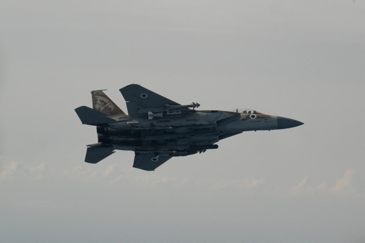 An Israeli Air Force F-15 over the eastern Mediterranean Sea, March 4, 2025. (Photo via U.S. Air Force)