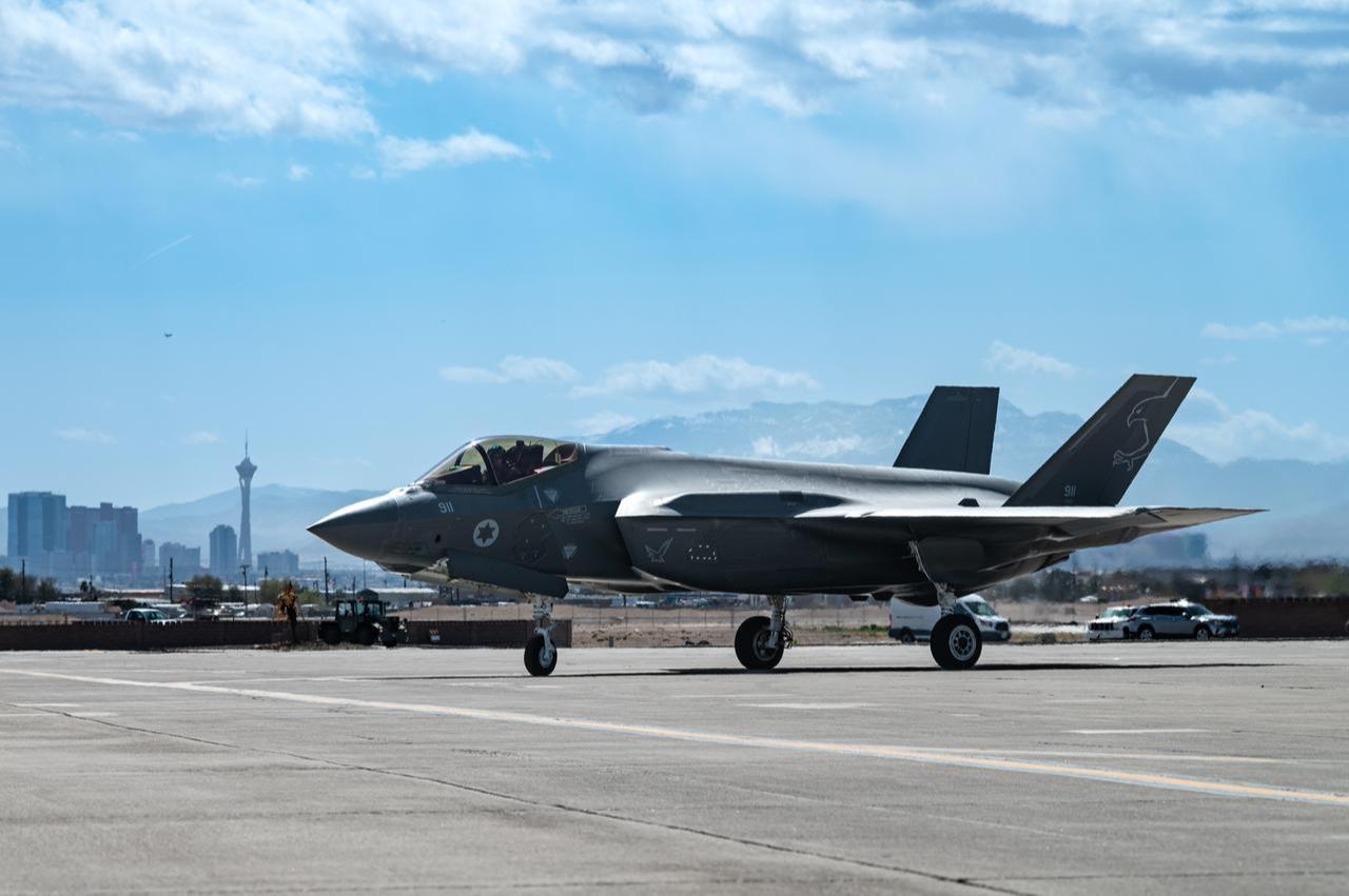 An Israeli F-35I Adir assigned to 140 Squadron, Nevatim Air Base, taxis out for a mission during Red Flag-Nellis 23-2 at Nellis Air Force Base, Nevada, March, 24 2023. (Photo via U.S. Air Force)