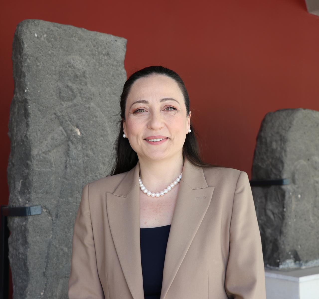 Zeynep Boz poses for a portrait during an interview about efforts to combat cultural property smuggling, in Ankara, May 3, 2026. (AA Photo)