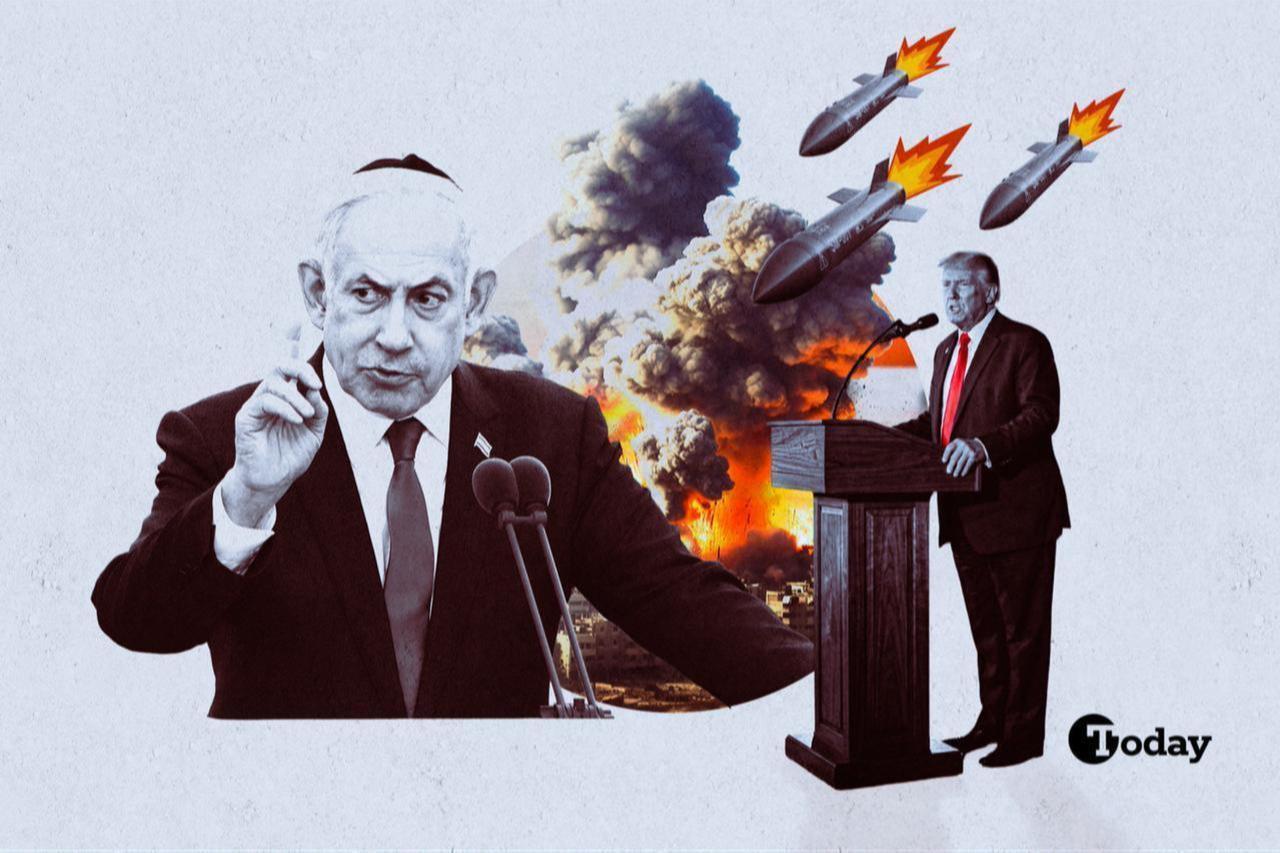 U.S. President Trump and Israel's Prime Minister Benjamin Netanyahu (Collage prepared by Türkiye Today/Zehra Kurtulus)