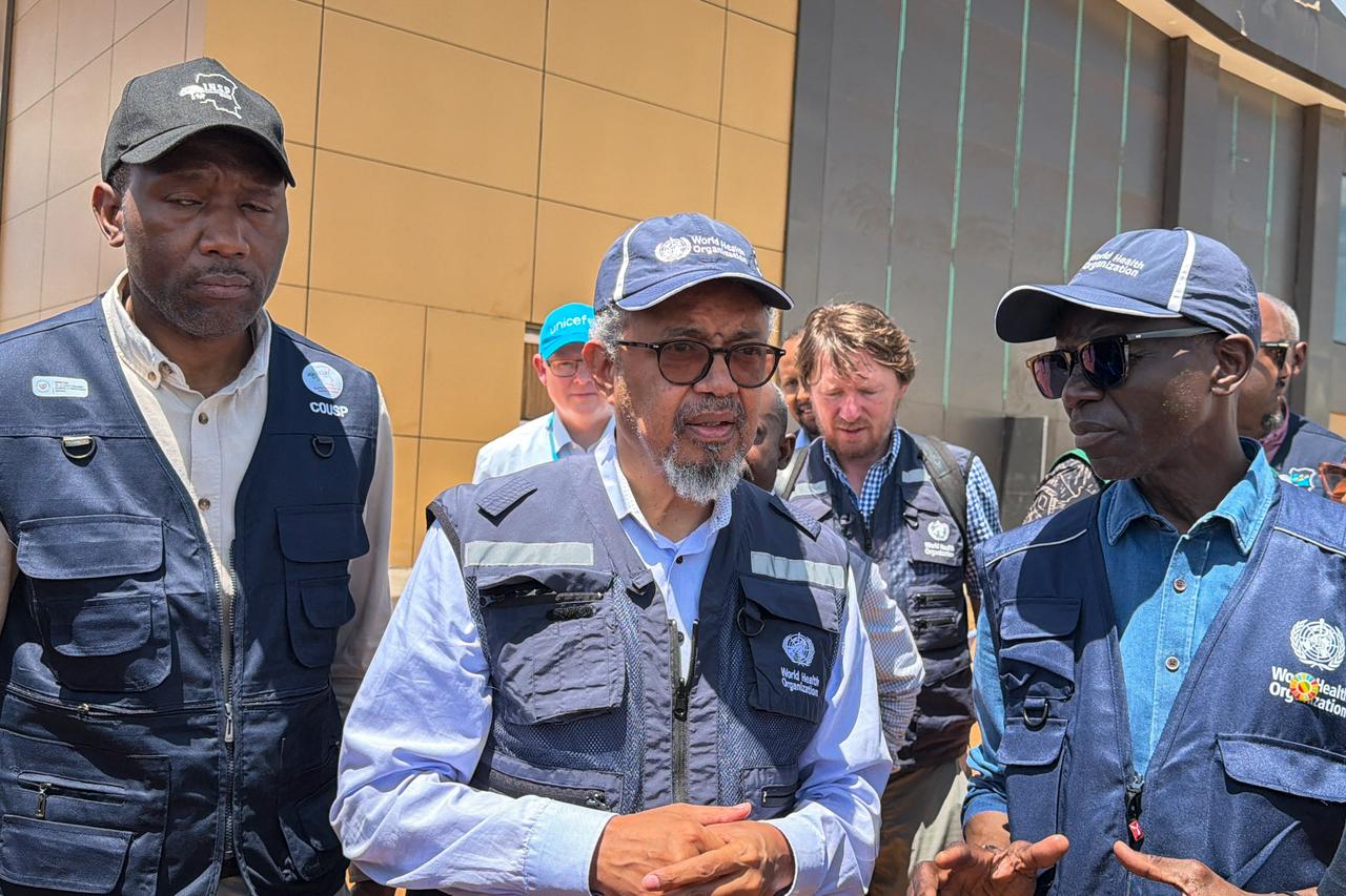 World Health Organization (WHO) Director-General Tedros Adhanom Ghebreyesus arrives in Bunia, DR Congo, on May 30, 2026. (AFP Photo)