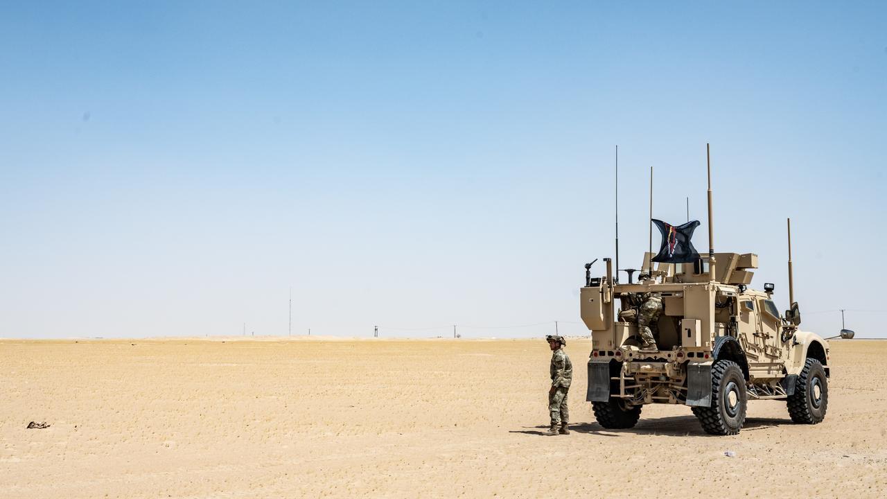 U.S. Air Force 386th Expeditionary Security Forces Squadron vehicle control officer, stands next to a Mine Resistant Ambush Protected All-Terrain Vehicle (M-ATV) during training at Ali Al Salem Air Base, Kuwait, July 13, 2023. (Photo via U.S. Air Force)