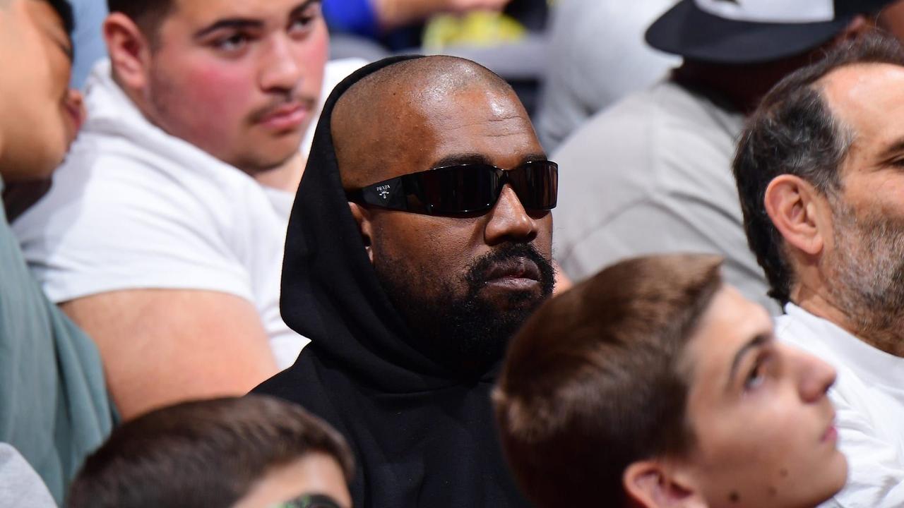 Kanye West attends the Cleveland Cavaliers game against the LA Clippers on April 7, 2024 in Los Angeles, California. (AFP Photo)