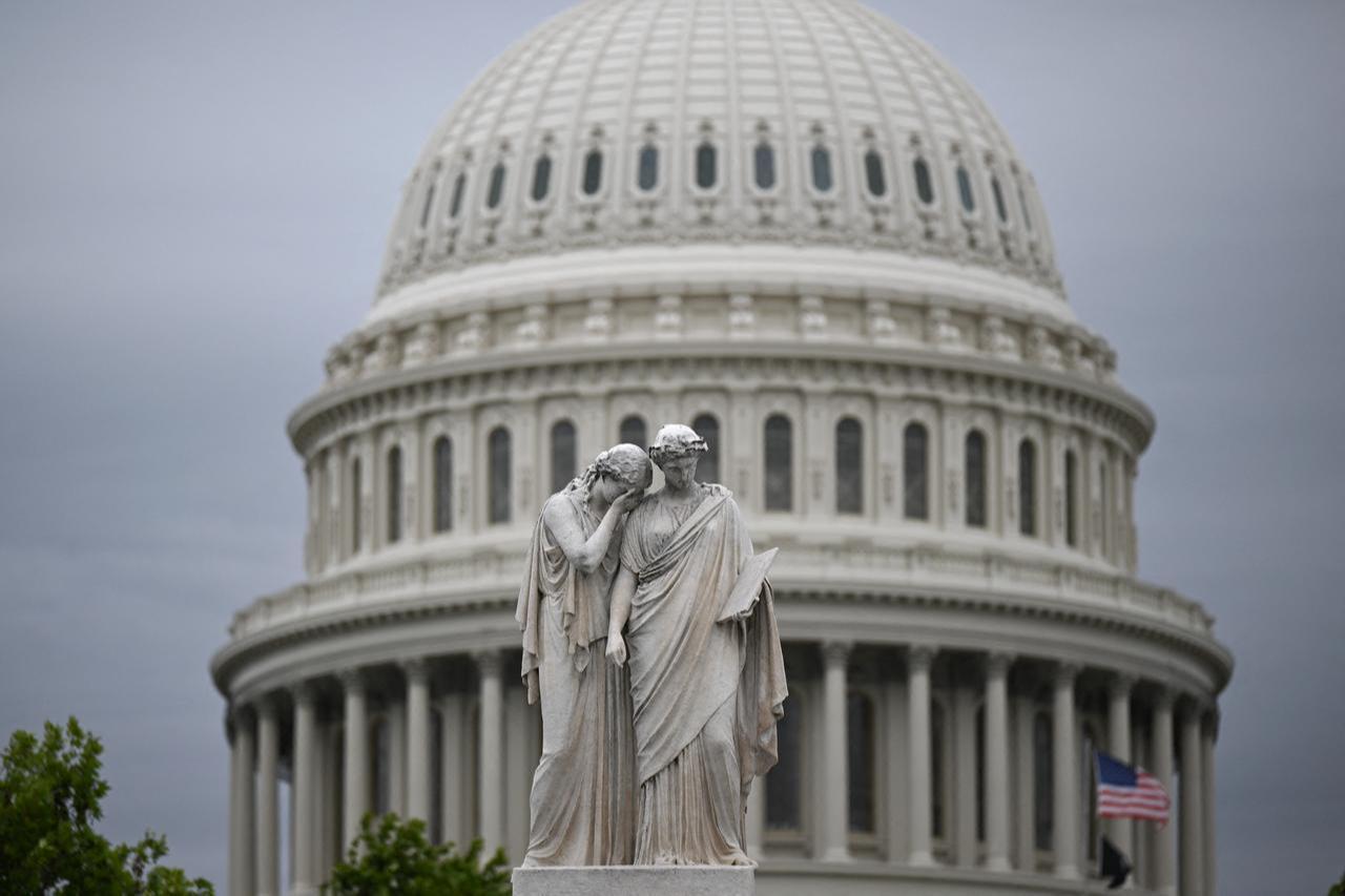 The Peace Monument is seen outside the US Capitol in Washington, DC, on May 21, 2026. (AFP Photo)