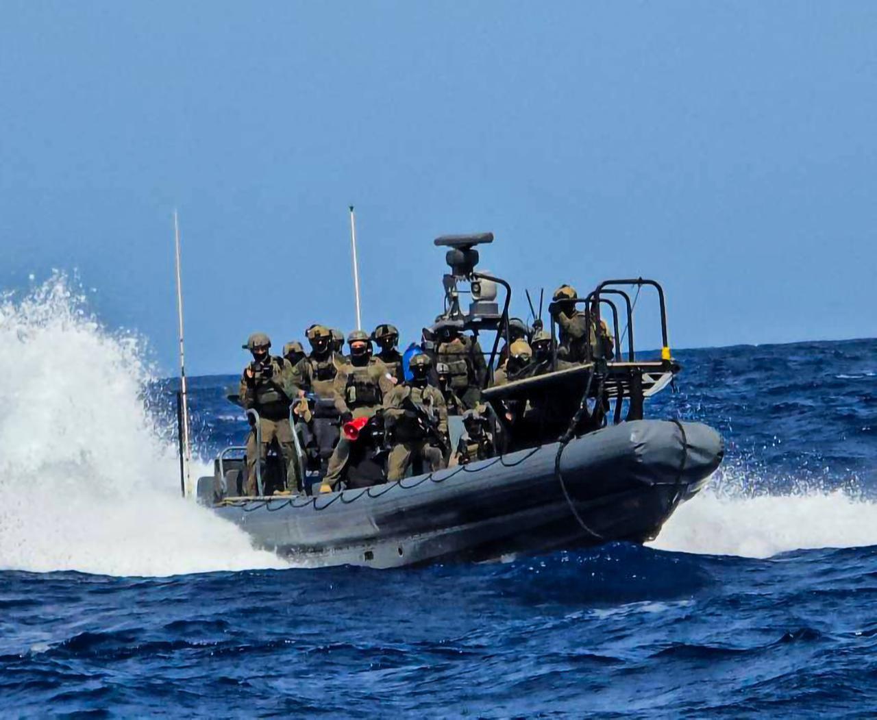 Israeli military intervenes in international waters in the Mediterranean Sea to seize the Global Sumud Fleet on May 18, 2026. (Photo via Global Sumud Fleet/HO)