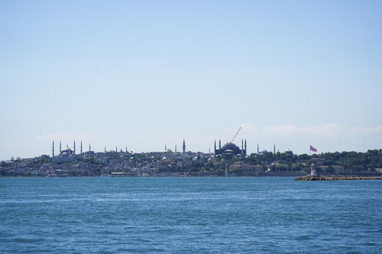 A view of the turquoise-colored waters of the Bosphorus in Istanbul, Türkiye, on May 30, 2026. (AA Photo)