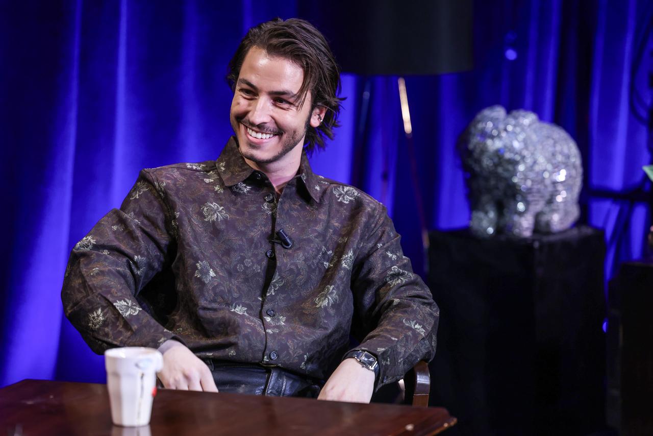 Boran Kuzum appears on the set of the YouTube program “Tonight with Ibrahim Selim,” Istanbul, Türkiye, May 3, 2026. (Courtesy of BKM)
