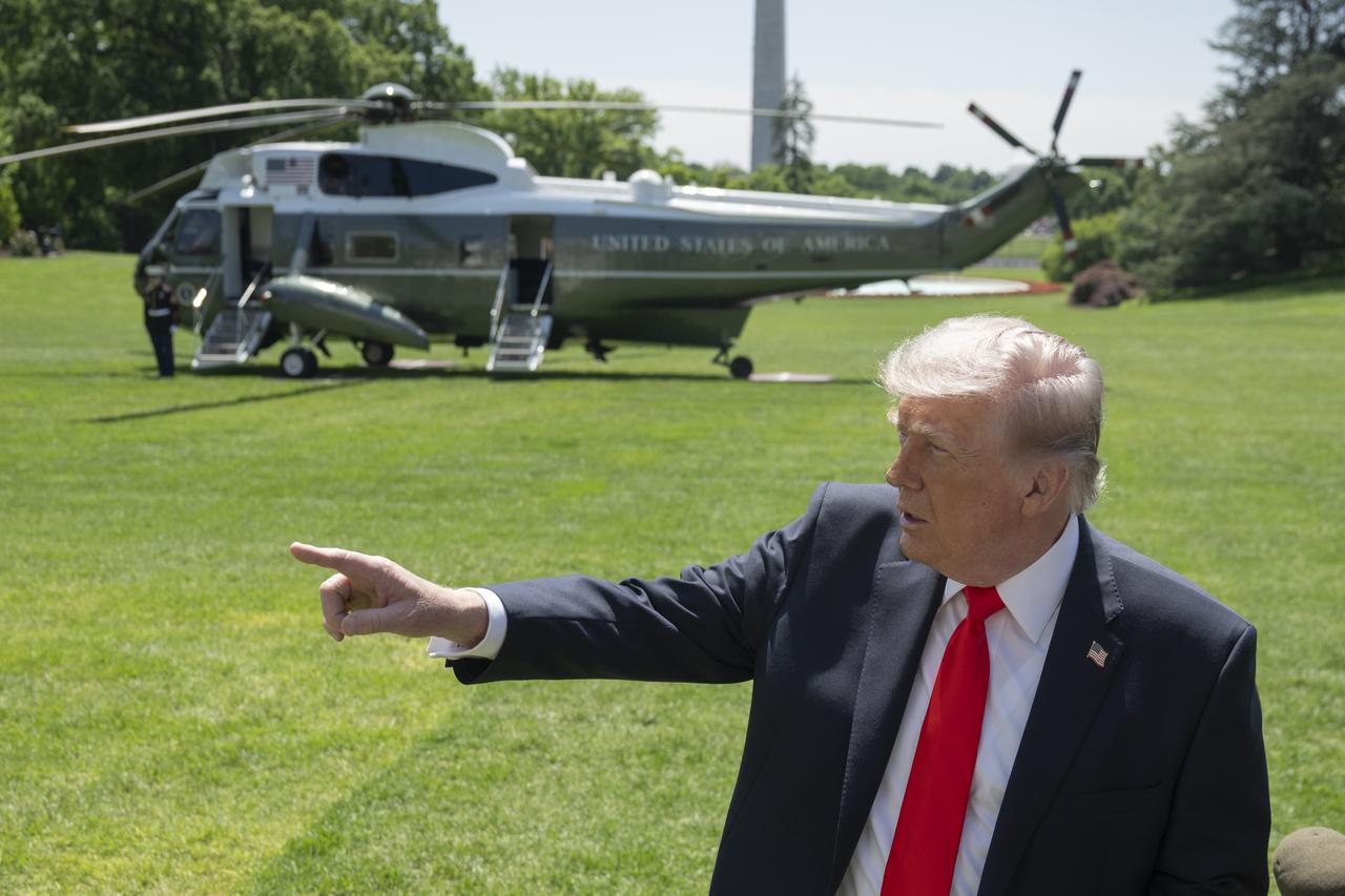 United States President Donald Trump speaks to the press before departing the White House for Florida on May 1, 2026, in Washington, DC. (AA Photo)