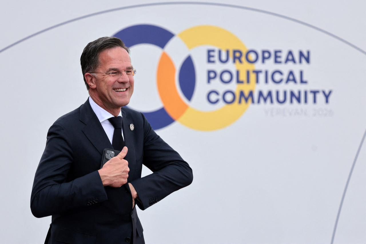NATO Secretary General Mark Rutte arrives to attend the 8th European Political Community (EPC) summit in Yerevan on May 4, 2026. (AFP Photo)