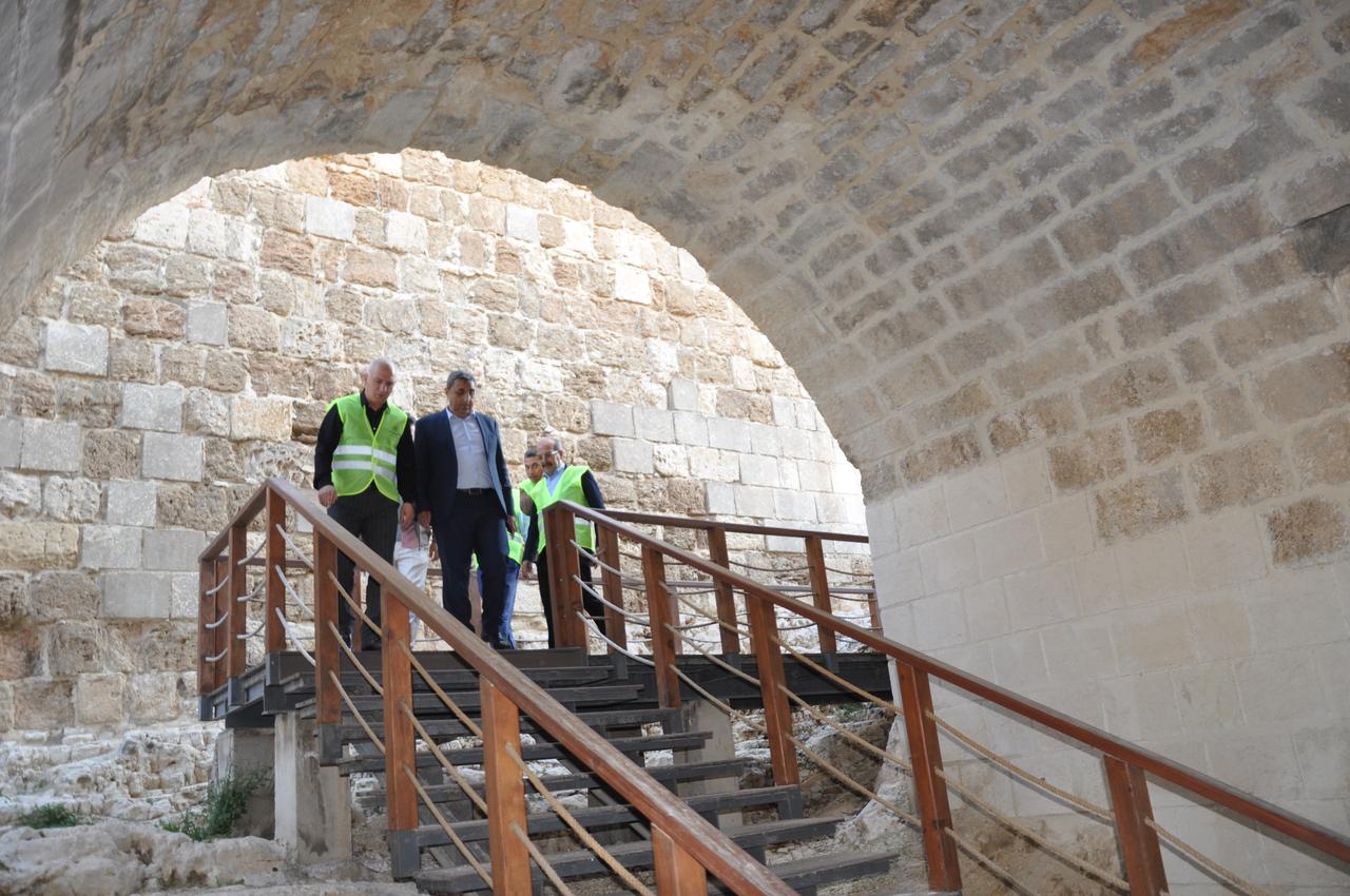 Officials inspect ongoing restoration works at Silifke Castle, which is set to reopen to visitors with night lighting in Mersin, Türkiye, May 4, 2026. (AA Photo)