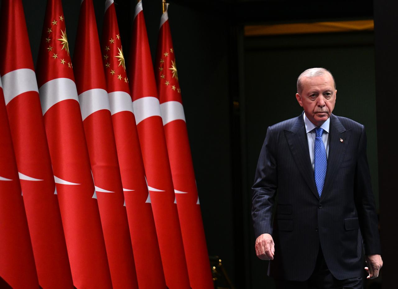 Turkish President Recep Tayyip Erdogan holds a press conference after the cabinet meeting at the Presidential Complex in Ankara, Türkiye, May 4, 2026. (AA Photo)