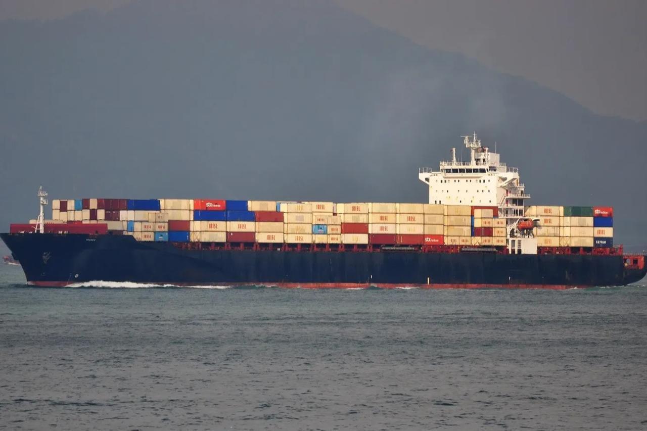 Sanctioned Iranian cargo ship Touska on July 11, 2021. (Photo via Hans Rosenkranz/Marinetraffic)