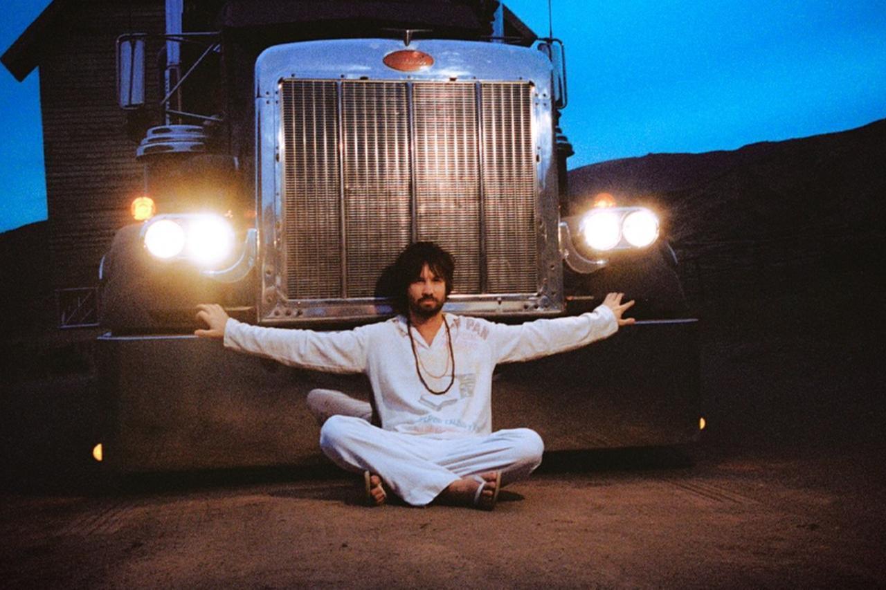 Tame Impala’s Kevin Parker during a desert photoshoot for his new album  Deadbeat , October 1, 2025. (Photo via Instagram / @tameimpala)