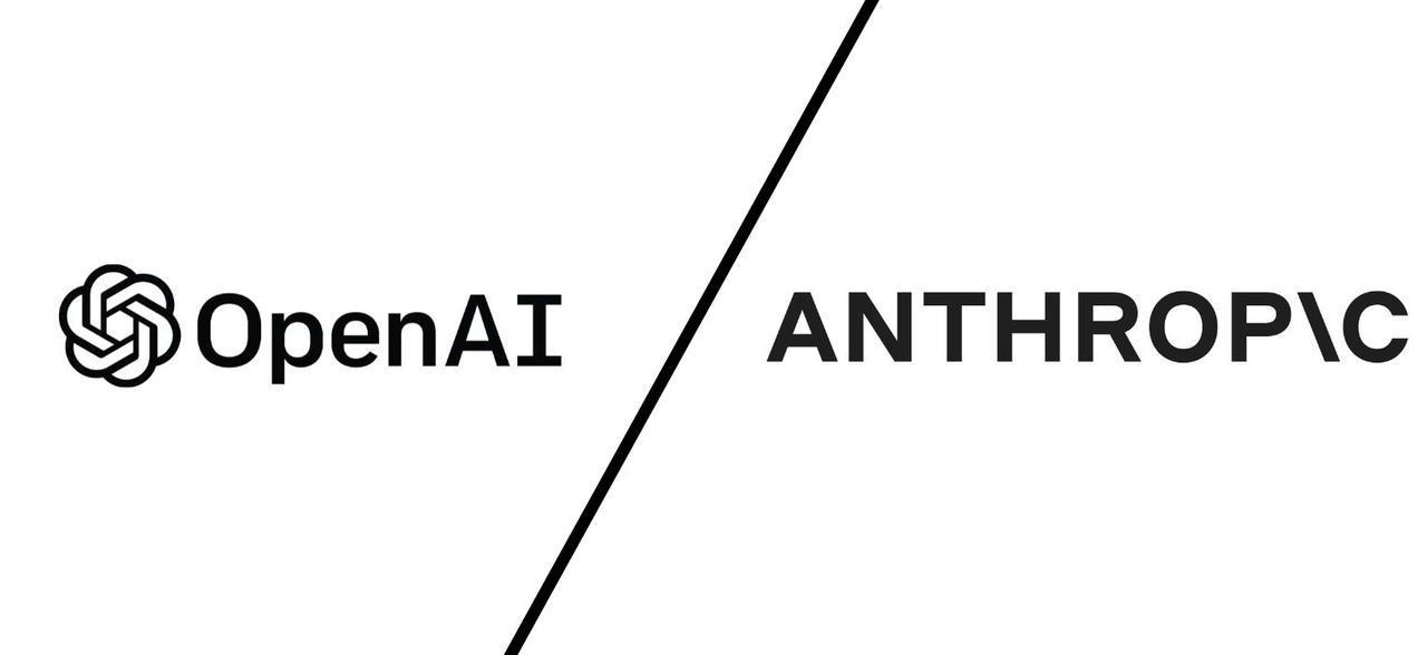 OpenAI and Anthropic logos are shown in a collage illustration. (Photo by news staff)
