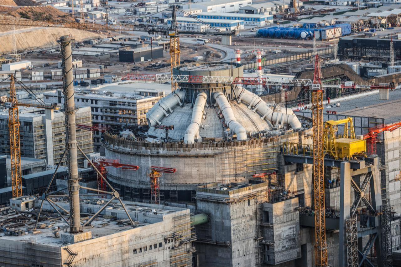 Construction work continues at the site of the Akkuyu Nuclear Power Plant (NPP), in the Gulnar district of Mersin, Türkiye, October 21, 2025. (AA Photo)