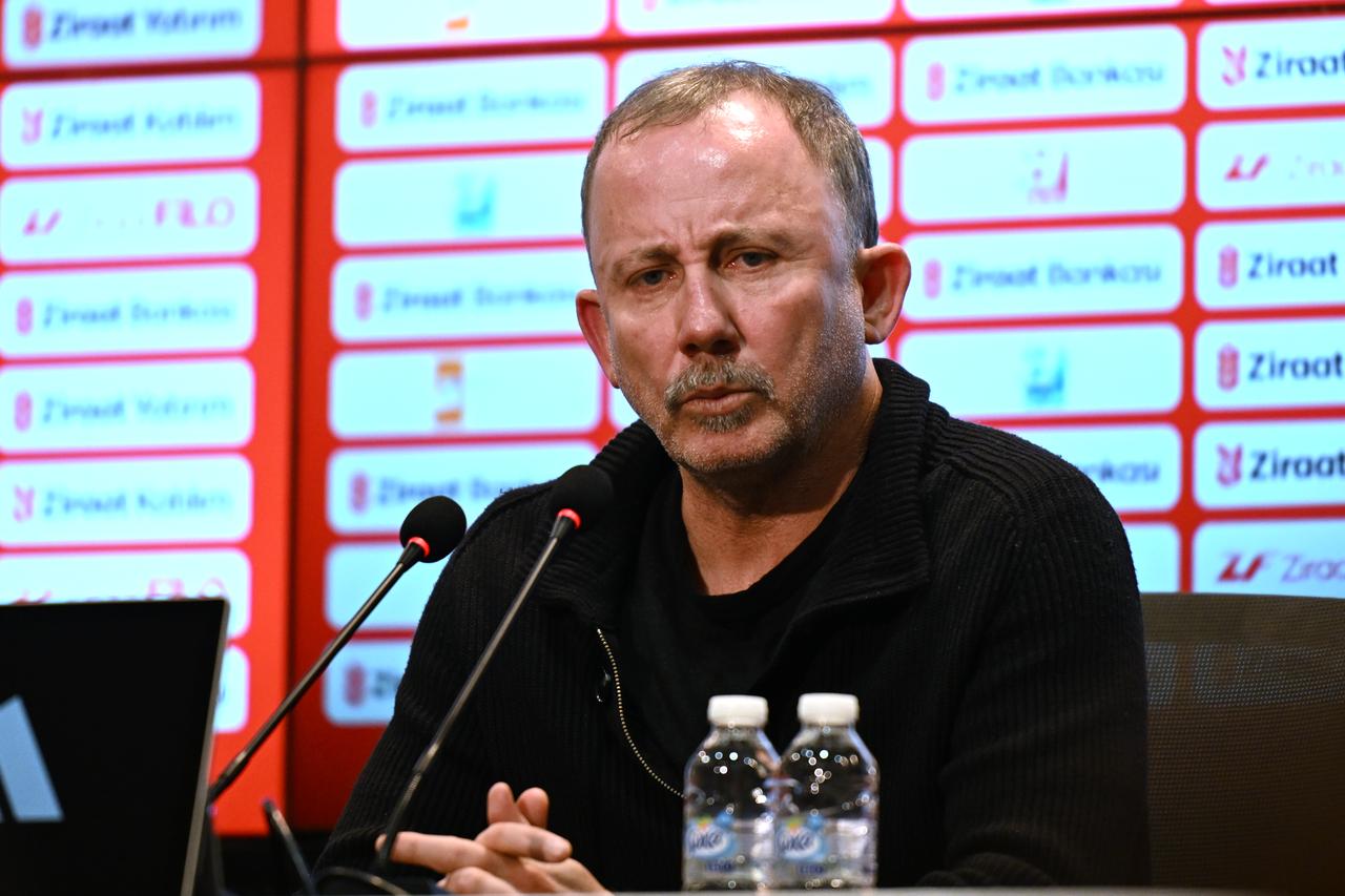 Besiktas head coach Sergen Yalcin made statements in the press conference held after the match at Tupras Stadium, Istanbul, Türkiye, May 5, 2026. (AA Photo)
