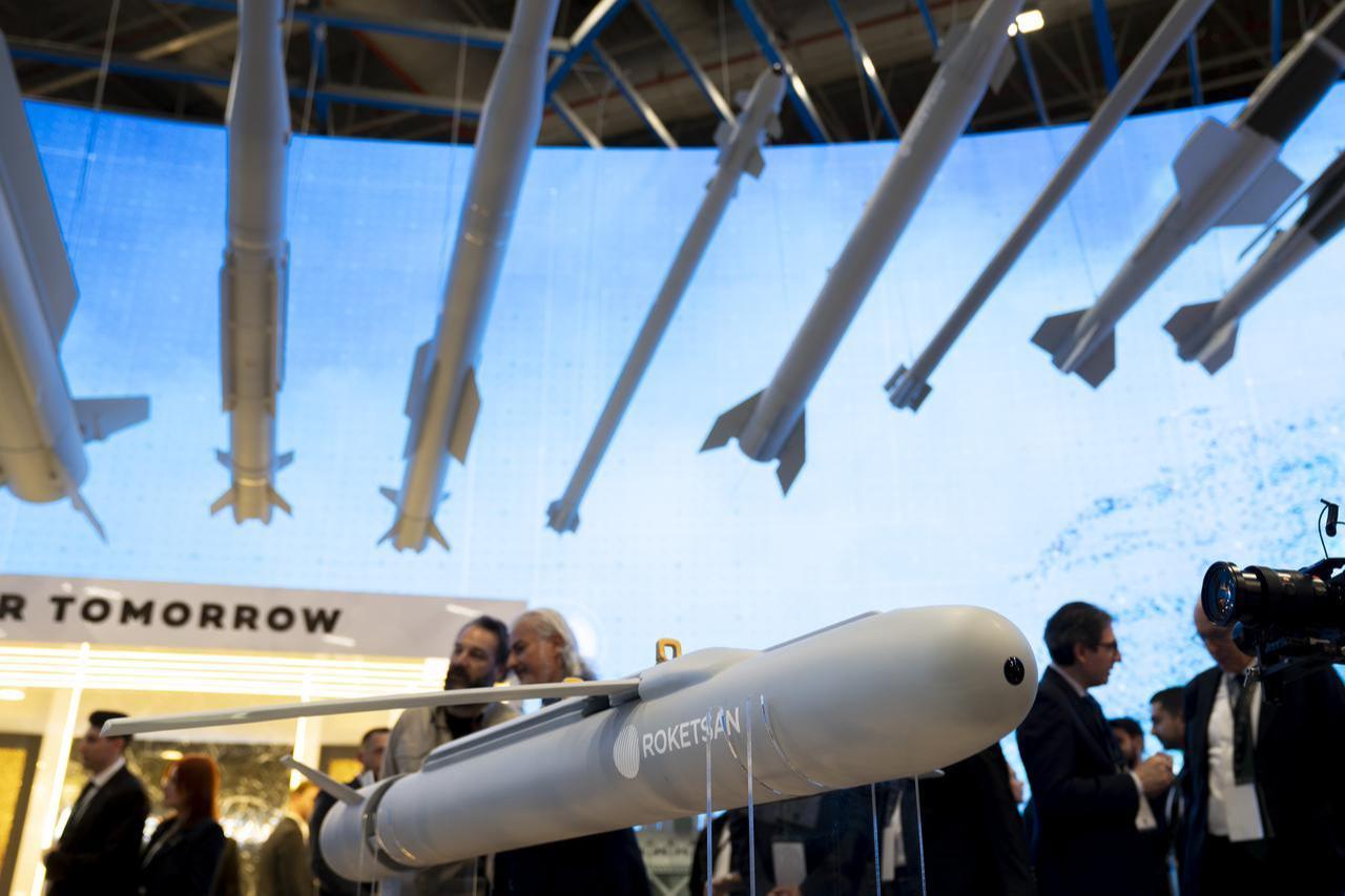 Roketsan introduces its Nester, Cida, and Cirit Anti-UAV systems and a mini cruise missile to the public at the SAHA 2026 International Defense, Aerospace and Space Industry Fair in Istanbul, May 05, 2026. (AA Photo)