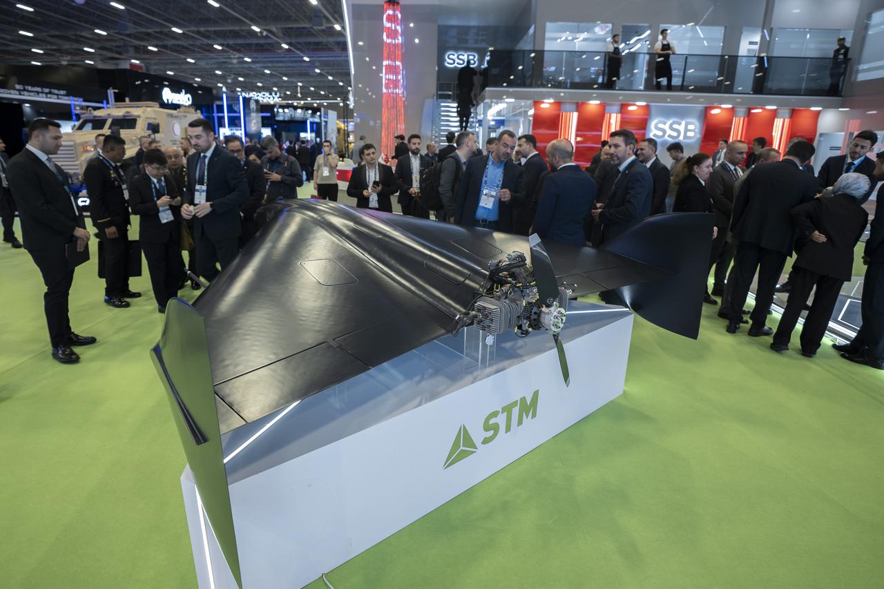 STM unveils Kuzgun within the SAHA 2026 International Defense, Aerospace and Space Industry Fair at Istanbul Expo Center in Istanbul, Türkiye, May 5, 2026. (AA Photo)