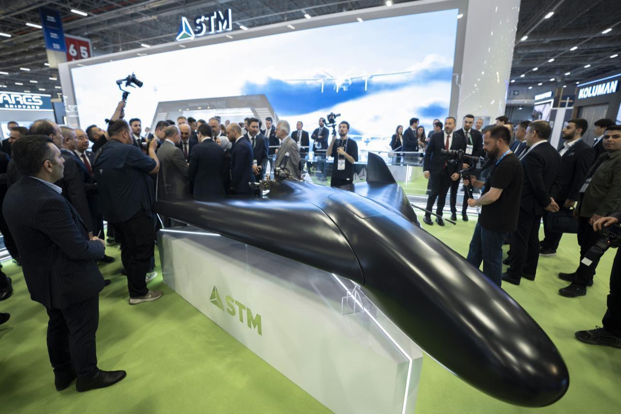 STM unveils Kuzgun within the SAHA 2026 International Defense, Aerospace and Space Industry Fair at Istanbul Expo Center in Istanbul, Türkiye, May 5, 2026. (AA Photo)