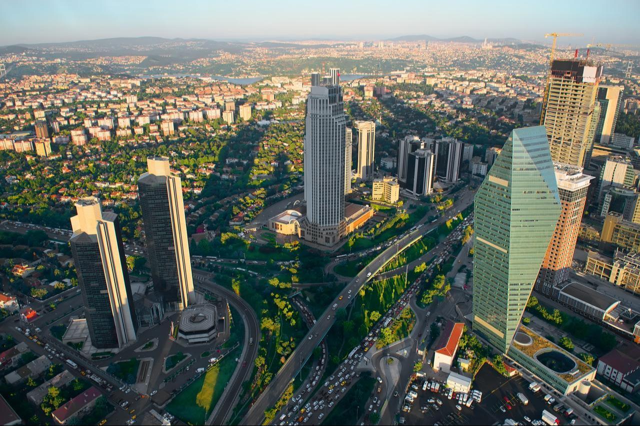 Aerial view of the Levent financial district in Istanbul, Türkiye. (Adobe Stock Photo)