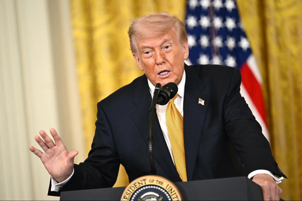 US President Donald Trump speaks during a Military Mother's Day Event in the East Room of the White House in Washington, DC, May 6, 2026. (AFP Photo)