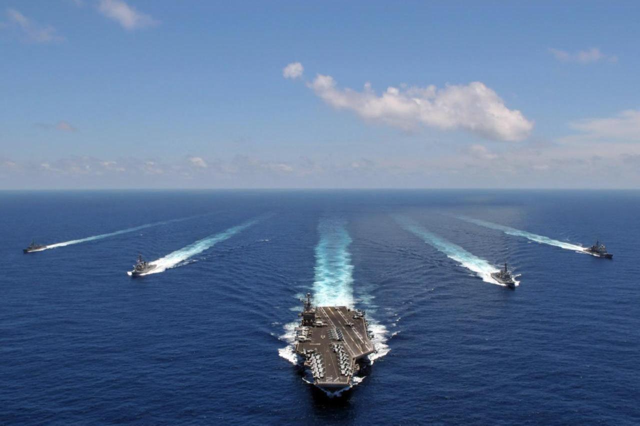 The USS Abraham Lincoln and its strike group arrived in the Middle East region as part of President Trump’s “armada,” date and time undisclosed. (Photo via US Navy)