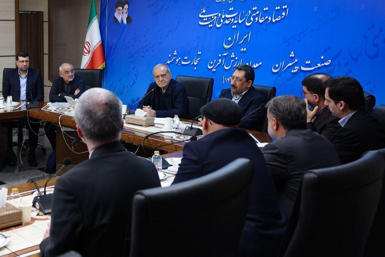 Iranian President Masoud Pezeshkian speaking during a meeting on May 7, 2026. (Photo via Telegram/irna_1313)