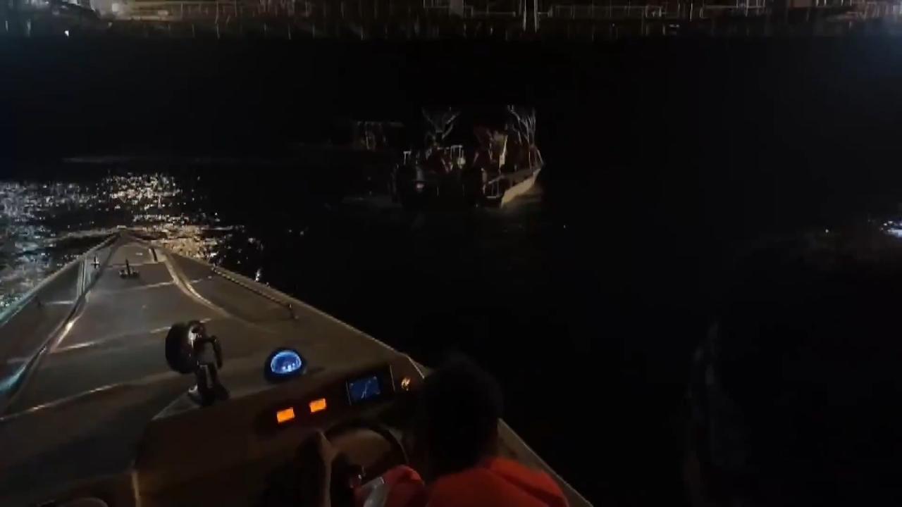 Iranian naval small boats seen boarding Barbados-flagged tanker OCEAN KOI in the Sea of Oman, May 2026. (Photo via screengrab from video on Telegram)